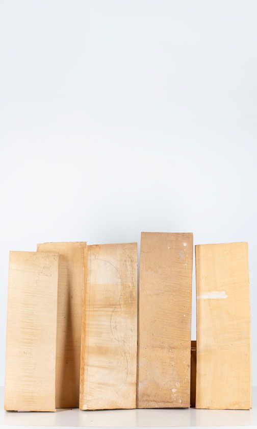 Five maple violin backs
