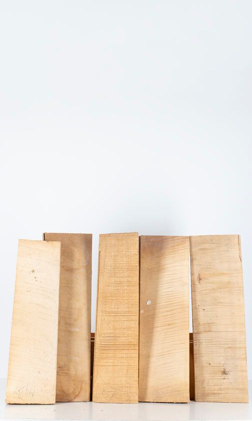Five maple violin backs