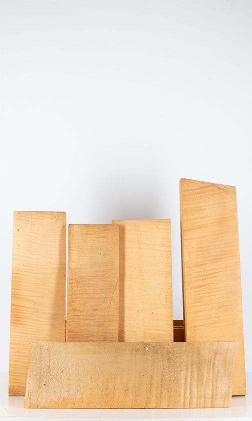 Five maple violin backs