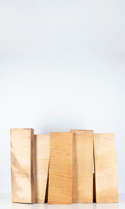Five maple violin backs