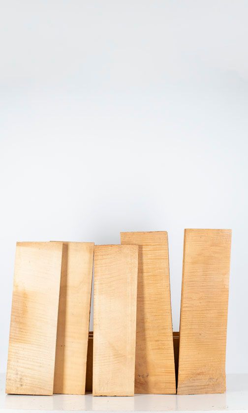 Five maple violin backs