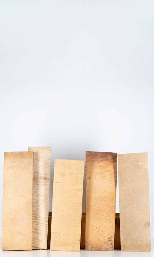 Five maple violin backs