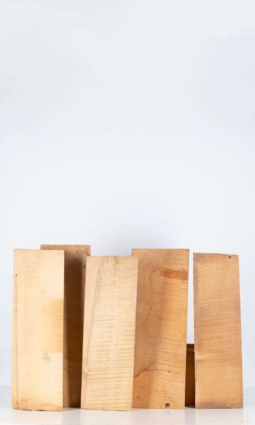 Five maple violin backs