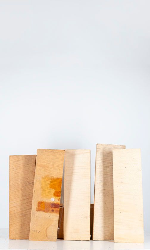 Five maple violin backs