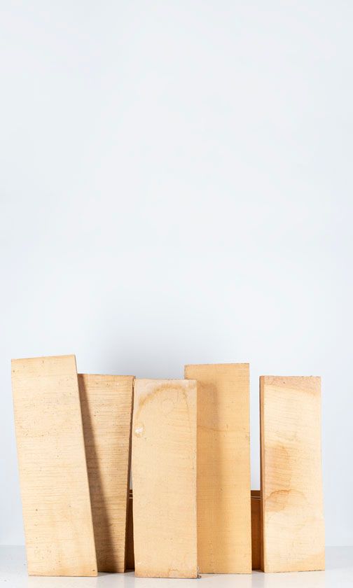 Five maple violin backs