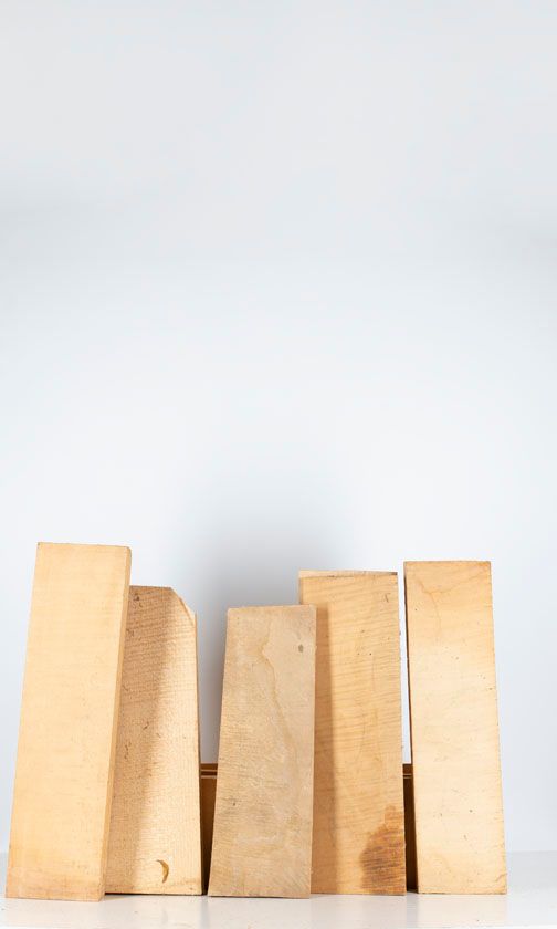 Five maple violin backs