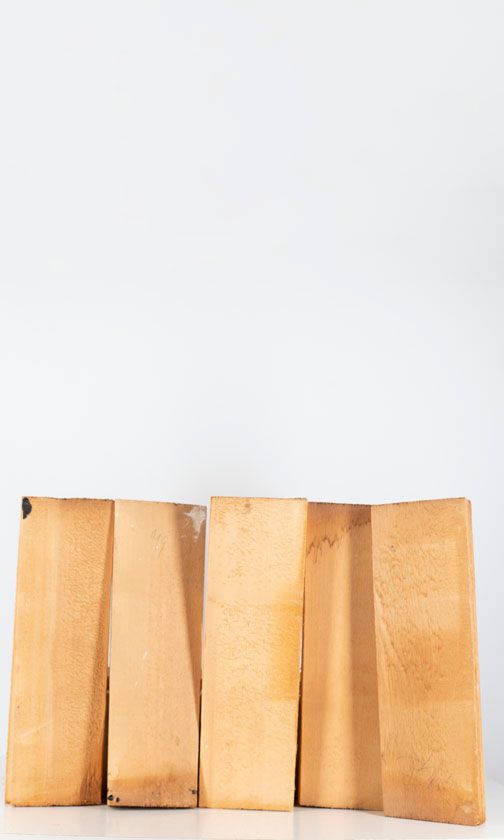 Five spruce violin tables