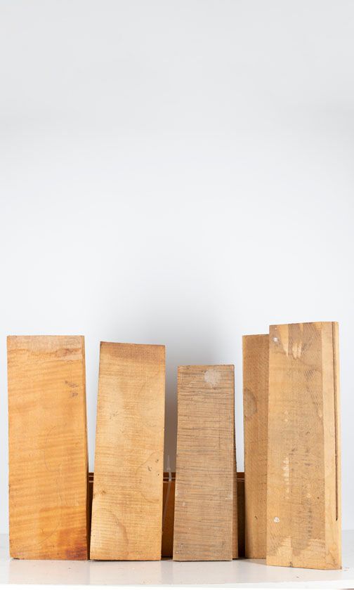 Five maple violin backs