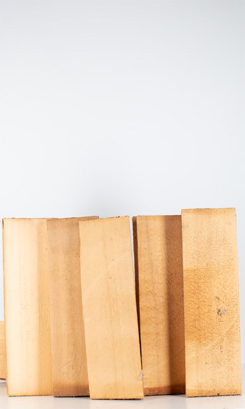 Five spruce violin tables