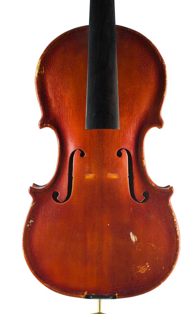 A violin, labelled Michelangelo Puglisi