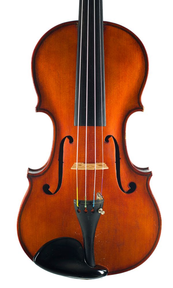 A violin, labelled J. Kellow, Lewisham 1910