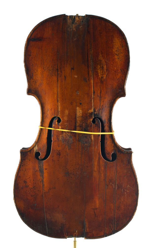 A violin, labelled Januarius Gaglianus