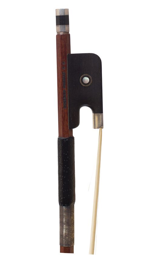A silver-mounted viola bow, Workshop of Roderich Paesold, Germany