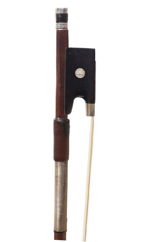 A silver-mounted violin bow by F. R. August Herrmann, Germany