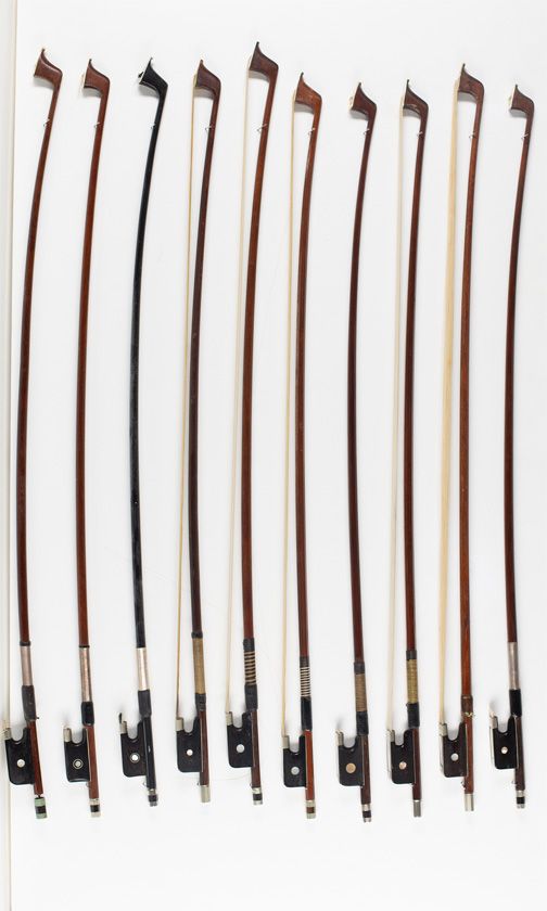 Ten cello bows