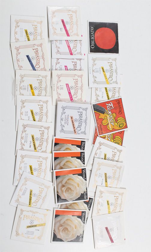A large quantity of Pirastro violin strings, various sizes