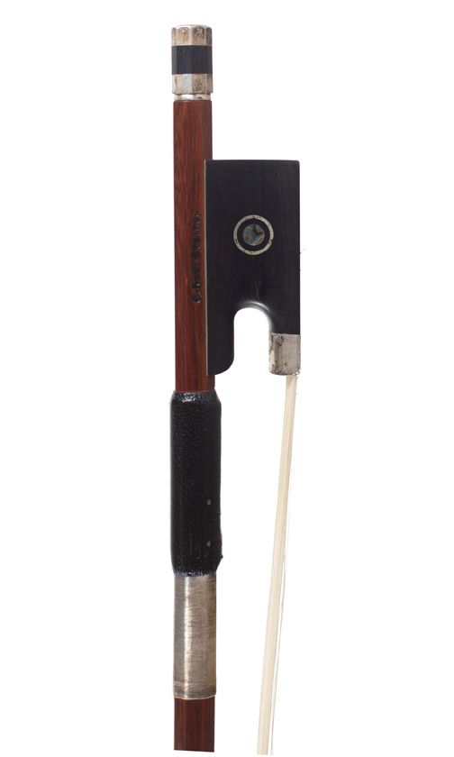 A silver-mounted violin bow, Workshop of G. Rudi Steinel, Germany