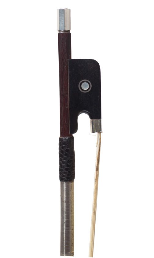 A silver-mounted violin bow, probably by Marcel Fétique, France