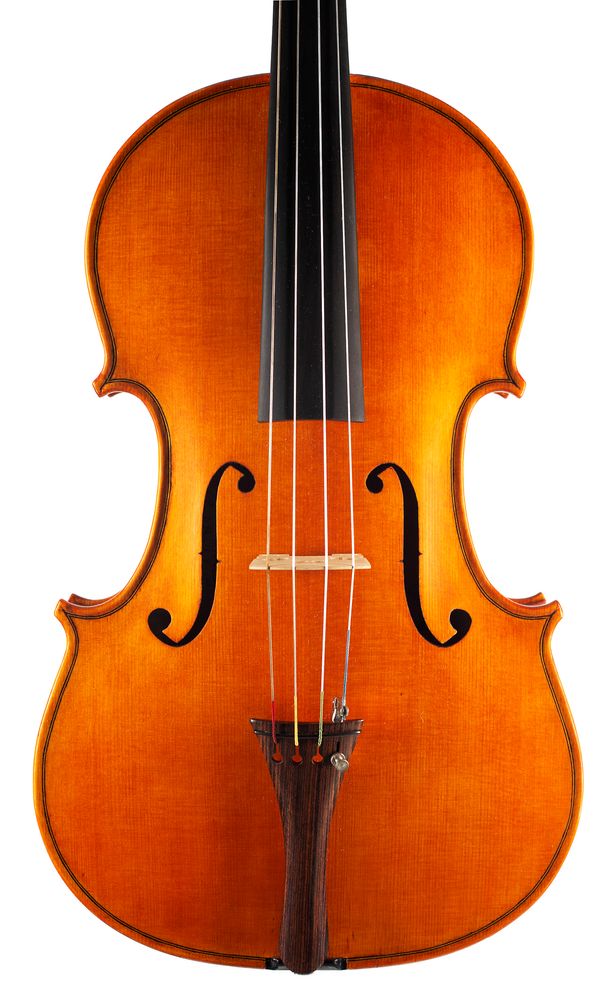 A viola, inscribed Margaret Brindley