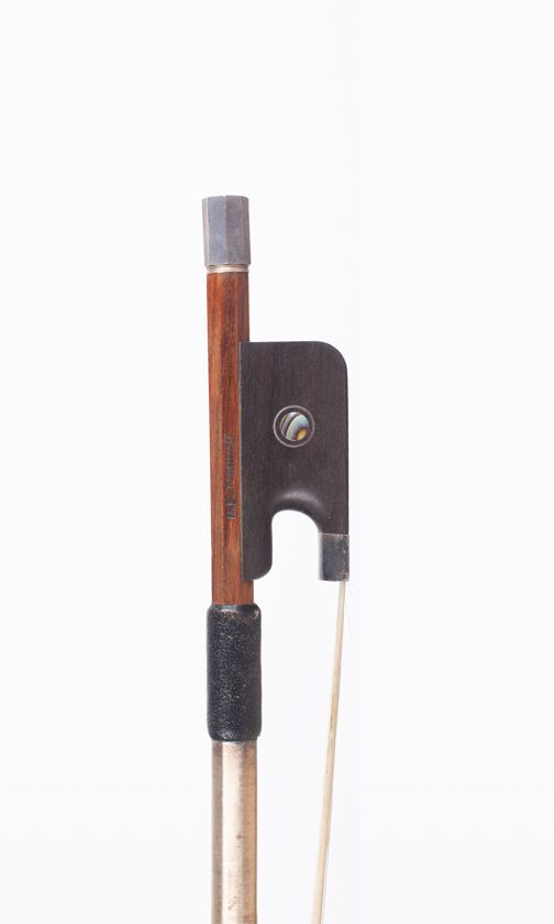 A silver-mounted cello bow, branded H. E. Tianbao