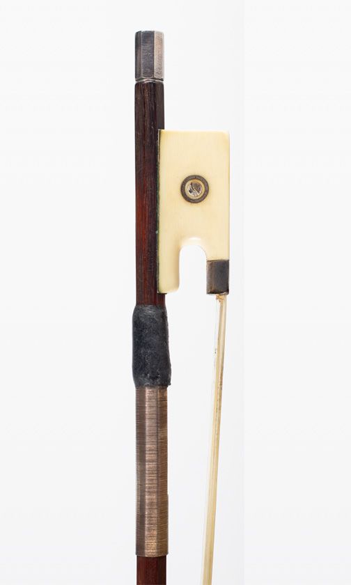 A silver and ivory-mounted violin bow by Roderich Paesold