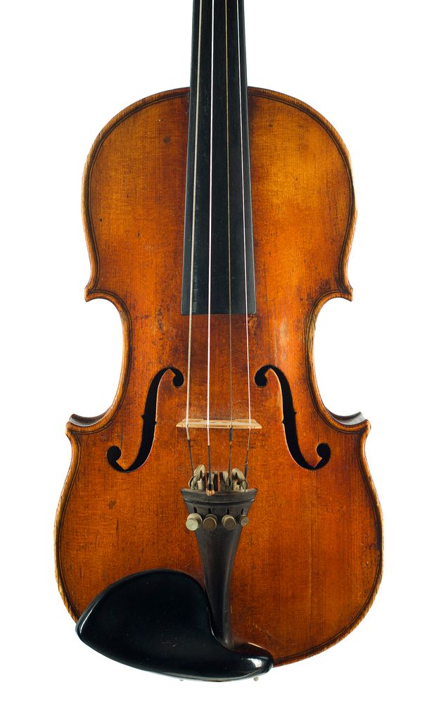 A three quarter violin, labelled Matteo Gofrilla