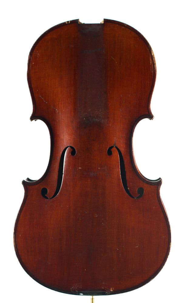 A violin, labelled Copie Francescus Stradivarius