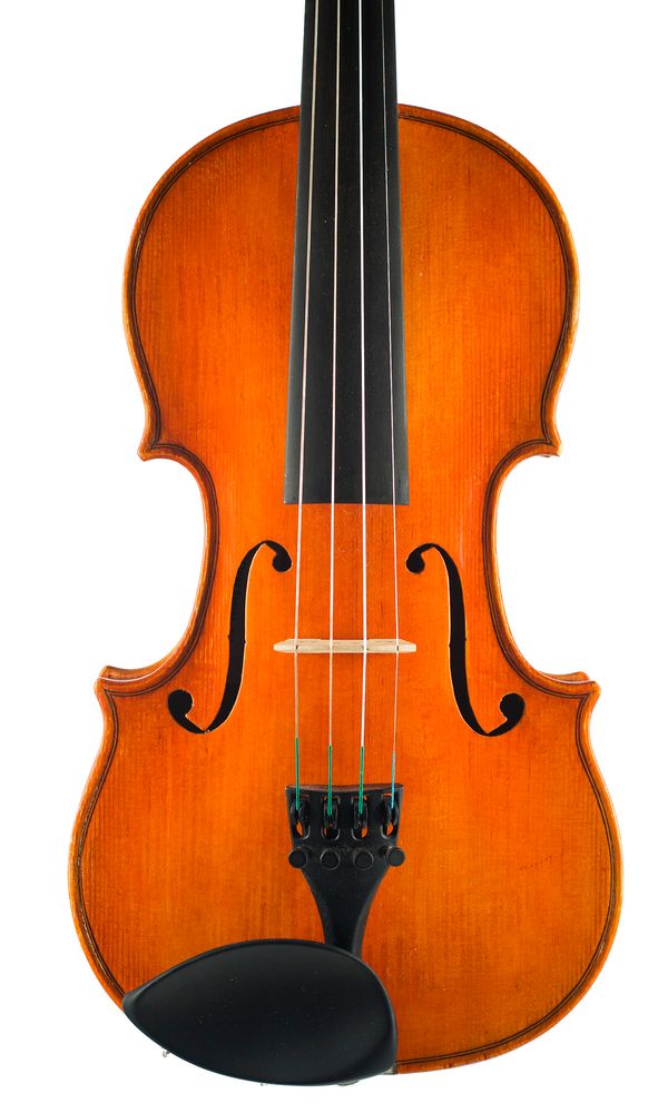 A violin, labelled Andreas Ganz