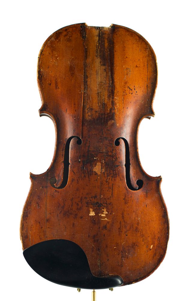 A violin, labelled Carl Christian Meisel