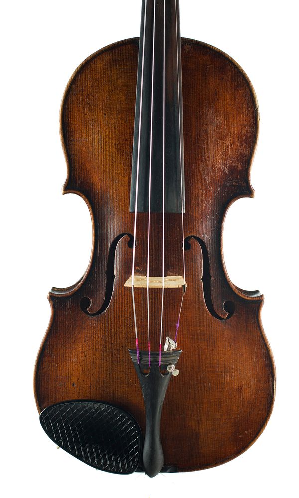 A violin, labelled Joh Bapt. Schweitzer