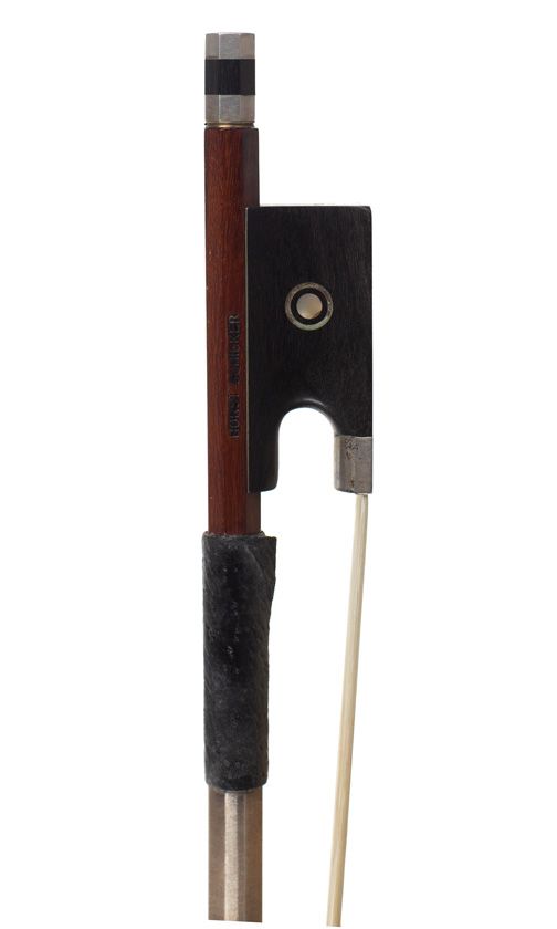 A silver-mounted violin bow by Horst Schicker