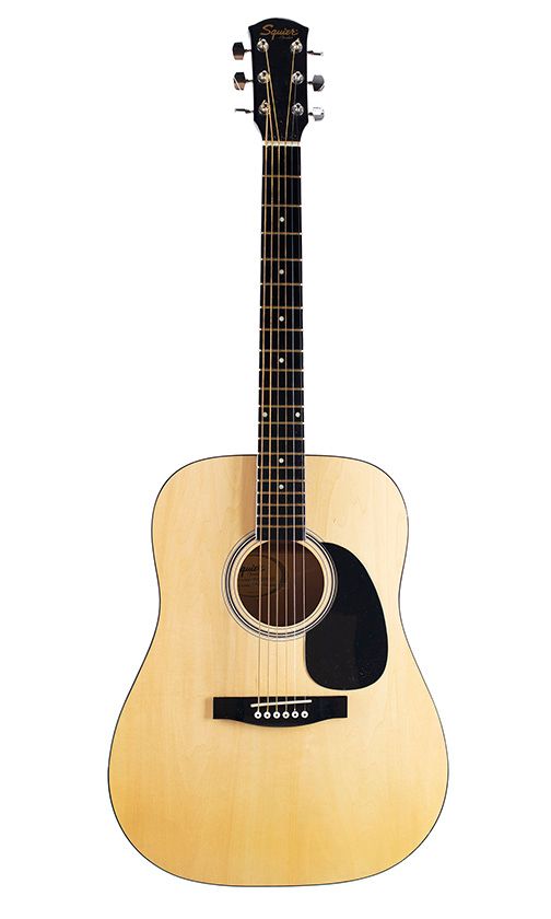 A Squier acoustic guitar