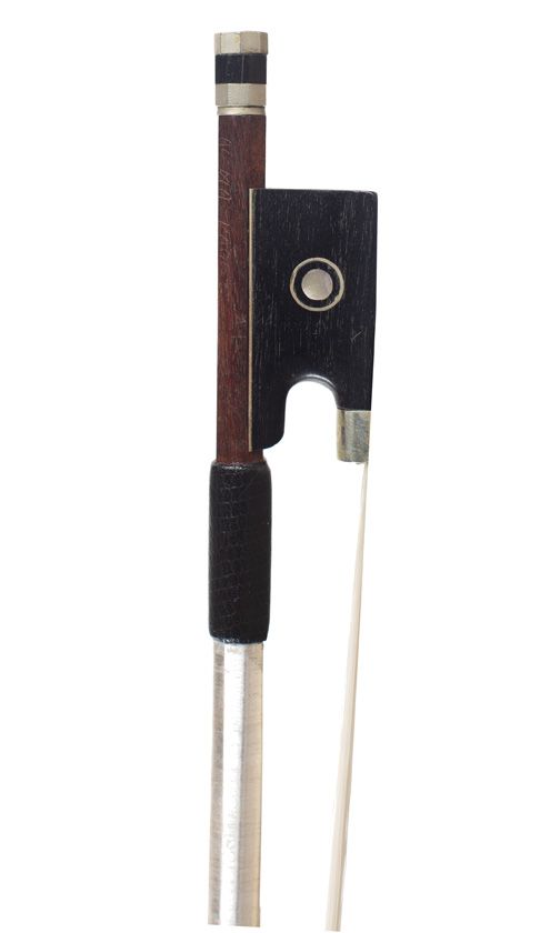 A nickel-mounted violin bow