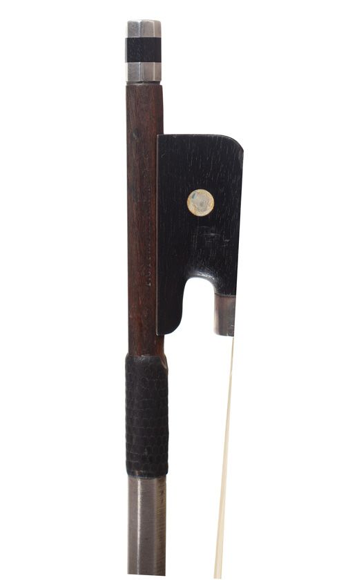 A silver-mounted cello bow, Workshop of F. C. Pfretzschner, Germany