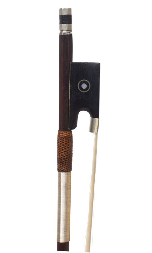 A nickel-mounted violin bow