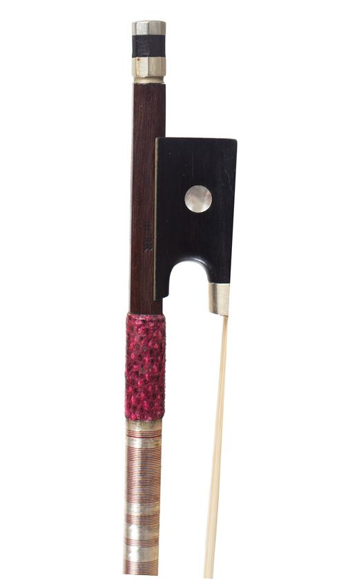 A nickel-mounted violin bow