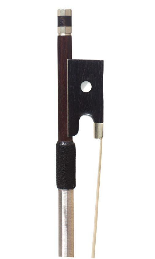 A nickel-mounted violin bow