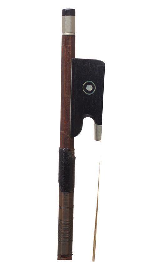 A nickel-mounted violin bow