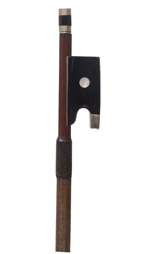 A nickel-mounted violin bow