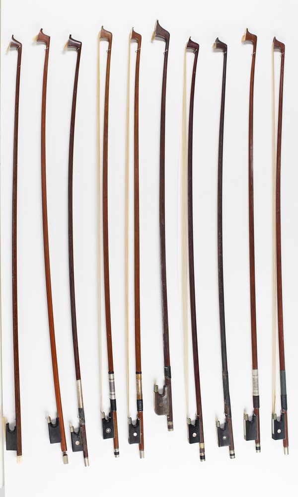 Seventeen violin bows and one cello bow stick