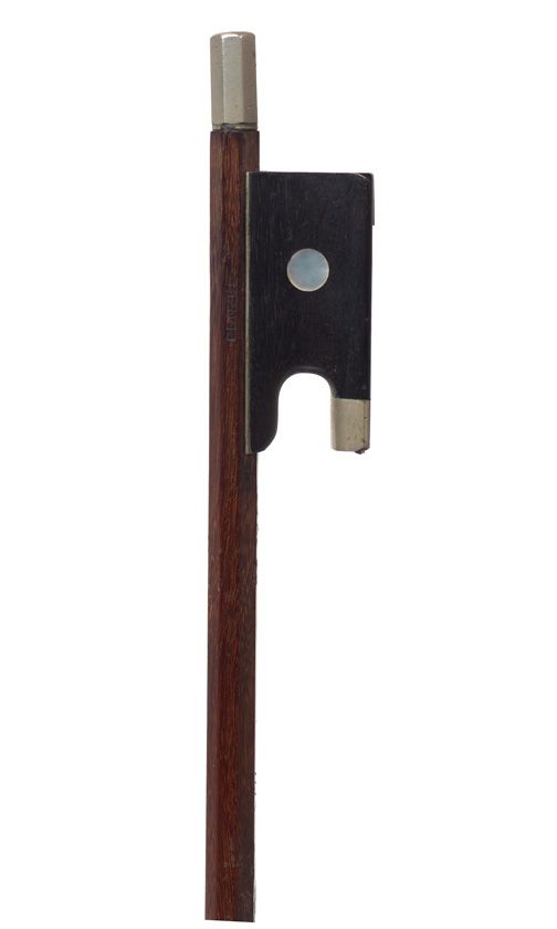 A nickel-mounted violin bow