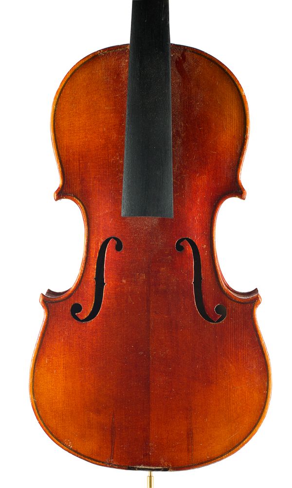 A violin, labelled Copy of Antonius Stradivarius