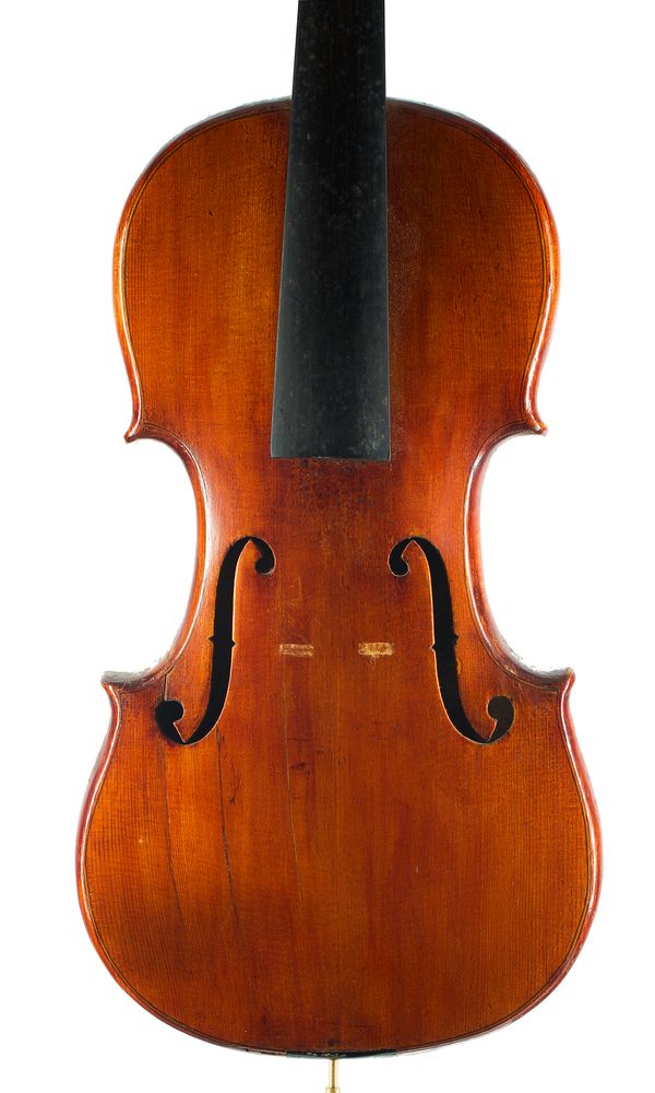 A violin, labelled Richard Rubus