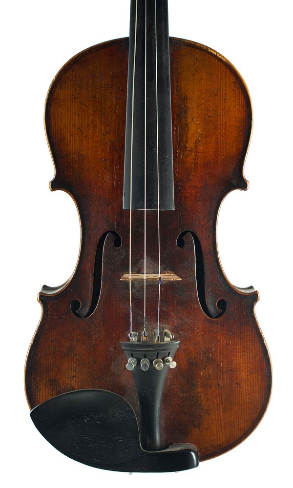 A violin, labelled Copy of Joseph Guarnerius