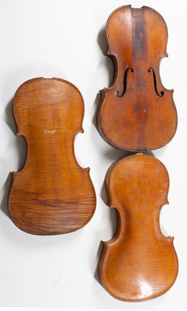 Four violin backs and one front