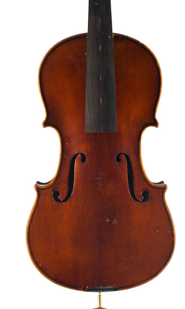 A three-quarter sized violin, labelled Horne, Thompson & Co.