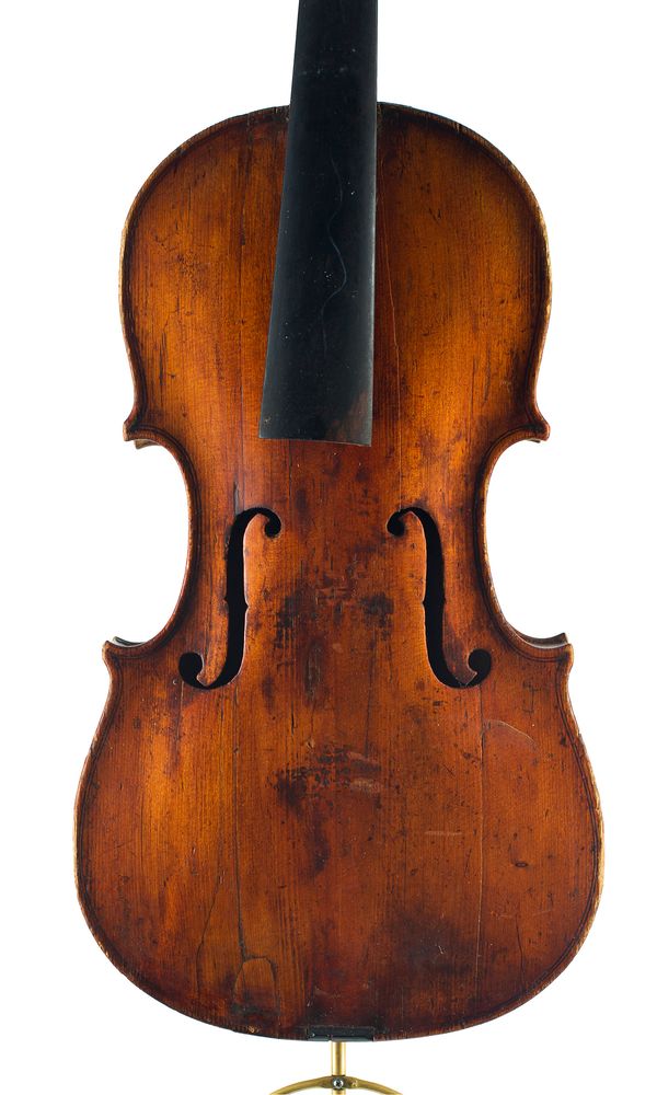 A violin, labelled made and sold by Longman & Broderip