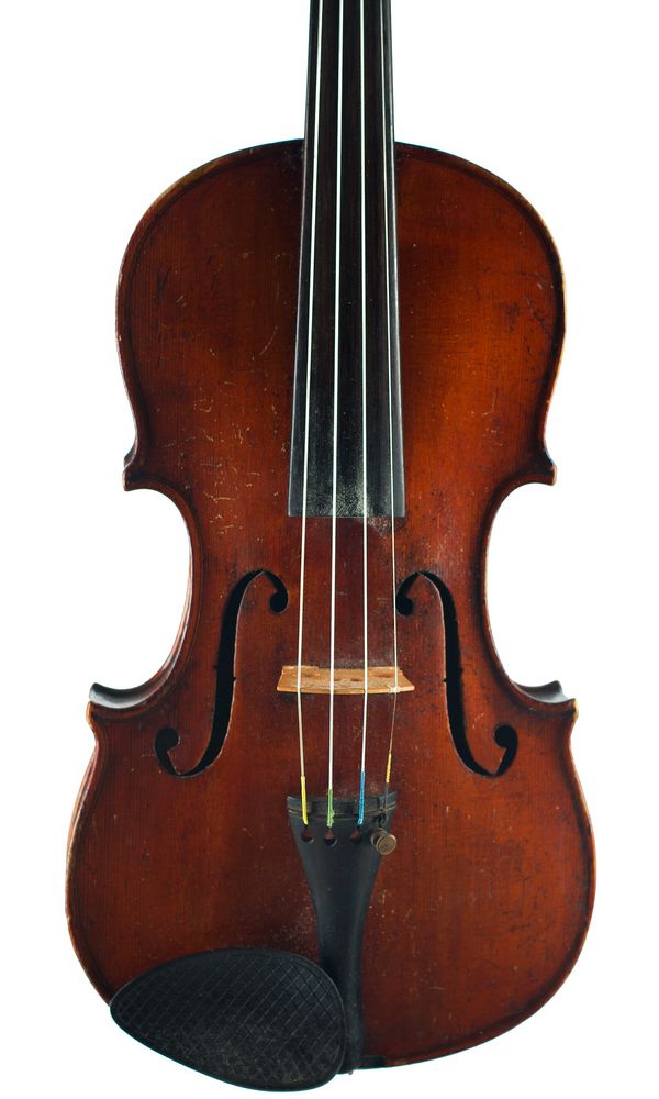 A violin, labelled Geo. Wulme-Hudons, Skegness