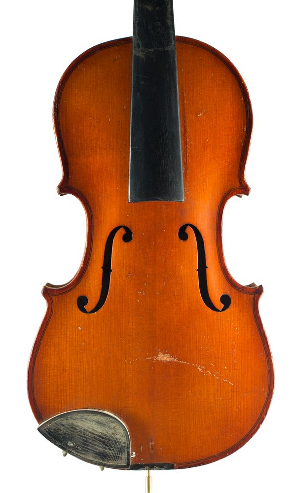 A three-quarter sized violin, labelled Antonius Stradivarius