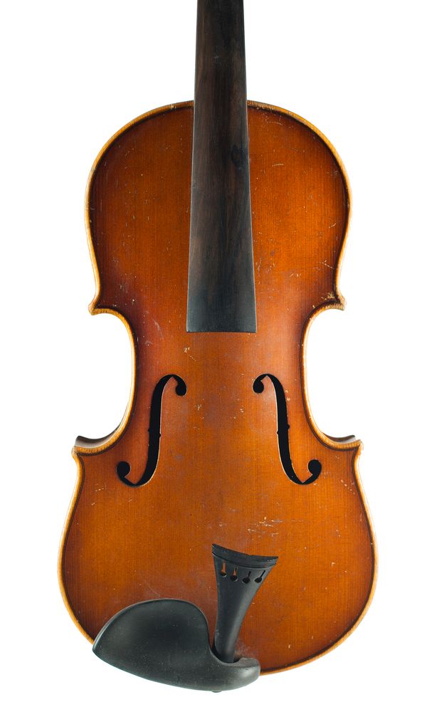 A three-quarter sized violin, unlabelled